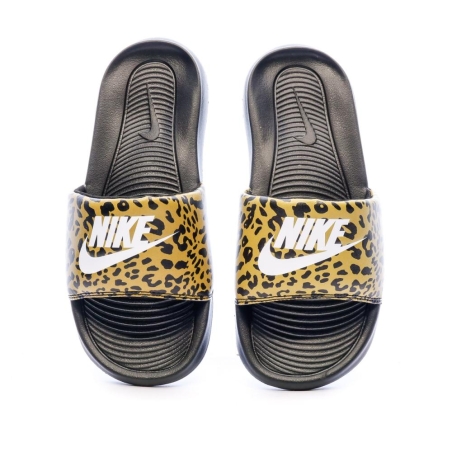 Claquettes Noir/Léopard Femme Nike Victori One