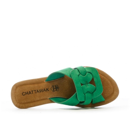 Claquettes Vertes Femme Chattawak Pace