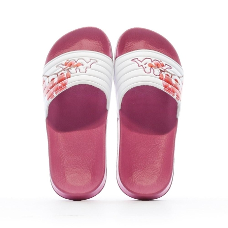 Claquettes Blanche/Rose Femme Kappa Noles