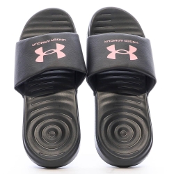 Claquettes Noires/Roses Femme Under Armour Ansa Fix
