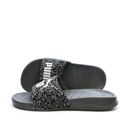 Claquettes Grises à Motifs Femme Puma Popcat 20