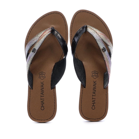 Tongs Noires Femme Chattawak Summer