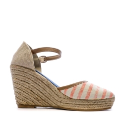 Sandales à talon Orange Rayures Femme Beppi Casual Wedge
