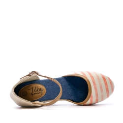 Sandales à talon Orange Rayures Femme Beppi Casual Wedge