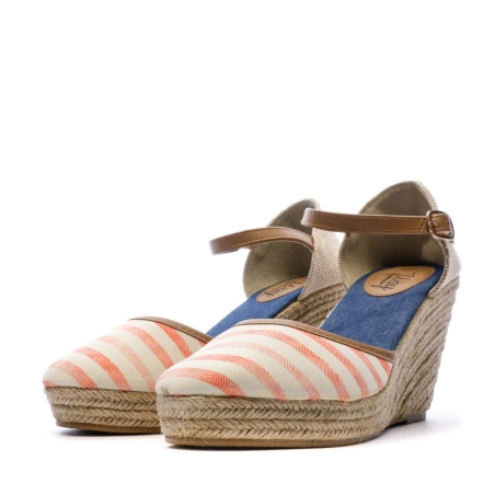 Sandales à talon Orange Rayures Femme Beppi Casual Wedge