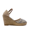 Sandales Compensées Bleu/Fleurs Femme Beppi
