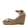 Sandales Compensées Marron/Fleurs Femme Beppi