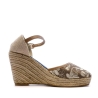 Sandales Compensées Marron/Fleurs Femme Beppi
