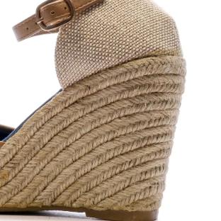Sandales Compensées Marron/Fleurs Femme Beppi