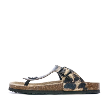 Sandales Noir/Doré Léopard Femme Beppi