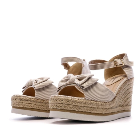 Sandales Compensées Beige Femme Beppi