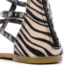 Sandales Noir/Zèbre Femme Beppi