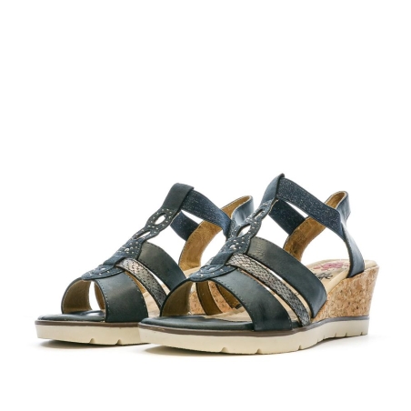 Sandales compensées Bleu Femme Relife Jinkat