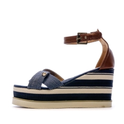 Sandales Compensées Bleu Jeans Femme Beppi