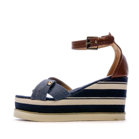 Sandales Compensées Bleu Jeans Femme Beppi