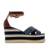 Sandales Compensées Bleu Jeans Femme Beppi