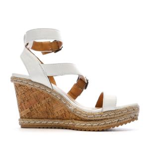 Sandales Compensée Blanches Femme Chattawak Summer Camel