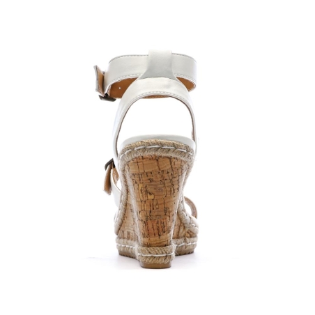 Sandales Compensée Blanches Femme Chattawak Summer Camel