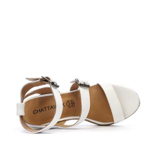 Sandales Compensée Blanches Femme Chattawak Summer Camel