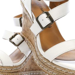 Sandales Compensée Blanches Femme Chattawak Summer Camel