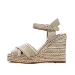 Sandales Compensées Beiges Femme Tommy Hilfiger FW0FW08668