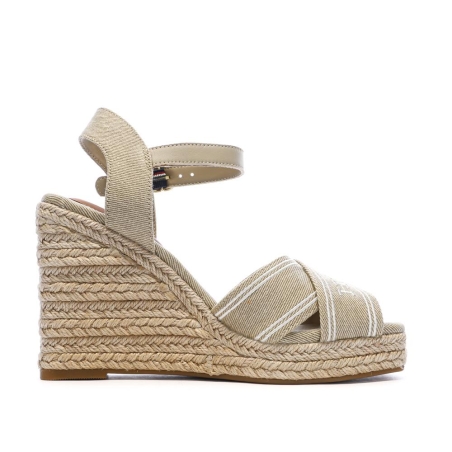 Sandales Compensées Beiges Femme Tommy Hilfiger FW0FW08668