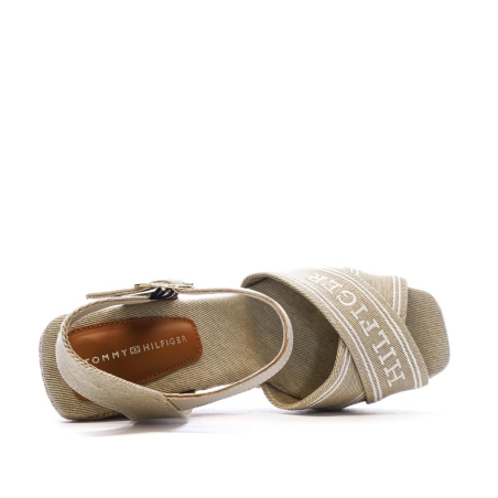 Sandales Compensées Beiges Femme Tommy Hilfiger FW0FW08668