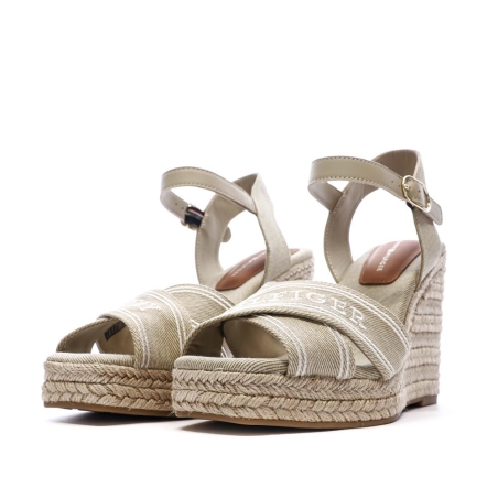 Sandales Compensées Beiges Femme Tommy Hilfiger FW0FW08668