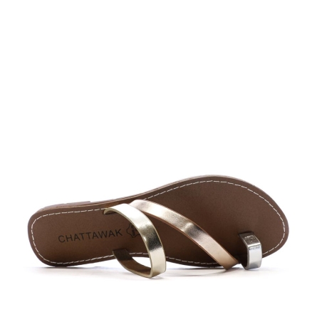 Sandales Or/Cuivre/Argent Femme Chattawak Summer Metal