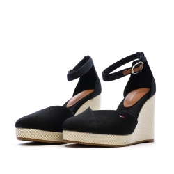 Sandales Noires Femme Tommy Hilfiger Wedges
