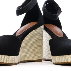 Sandales Noires Femme Tommy Hilfiger Wedges