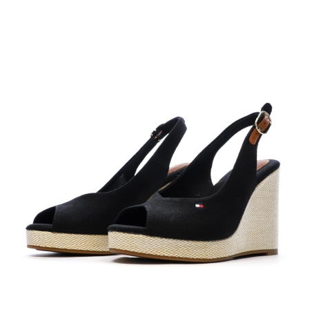 Sandales Noires Femme Tommy Hilfiger Wedge