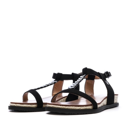 Sandales Noir paille Femme Chattawak Summer