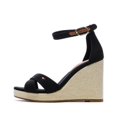 Sandales Noires Femme Tommy Hilfiger Flag