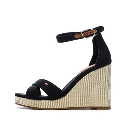 Sandales Noires Femme Tommy Hilfiger Flag
