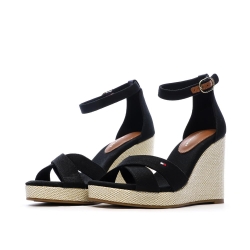 Sandales Noires Femme Tommy Hilfiger Flag