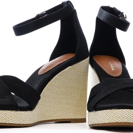 Sandales Noires Femme Tommy Hilfiger Flag