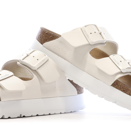 Sandales Beige Femme Birkenstock Arizona Papflex