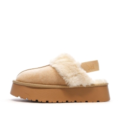 Sabots fourrés à élastique Beige Femme Xti Microfiber