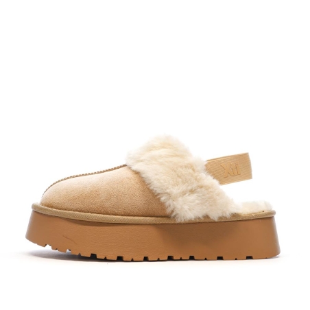 Sabots fourrés à élastique Beige Femme Xti Microfiber