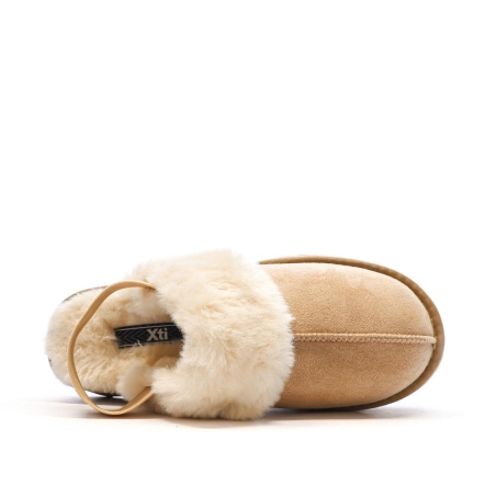 Sabots fourrés à élastique Beige Femme Xti Microfiber