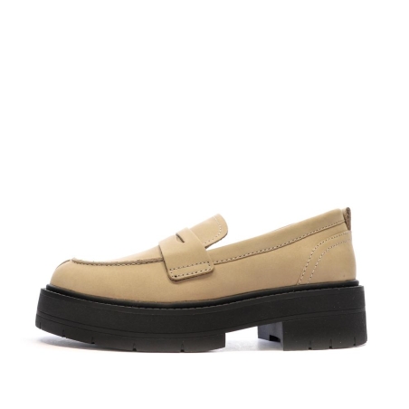 Mocassins Beige/Noir Femme Geox Spherica
