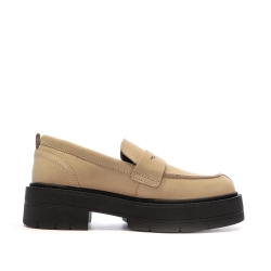 Mocassins Beige/Noir Femme Geox Spherica