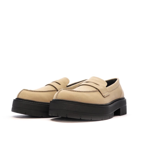 Mocassins Beige/Noir Femme Geox Spherica