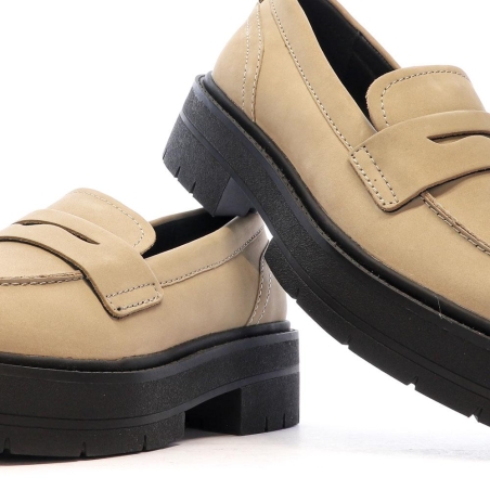 Mocassins Beige/Noir Femme Geox Spherica