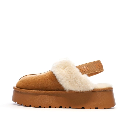 Sabots fourrés à élastique Camel Femme Xti Microfiber