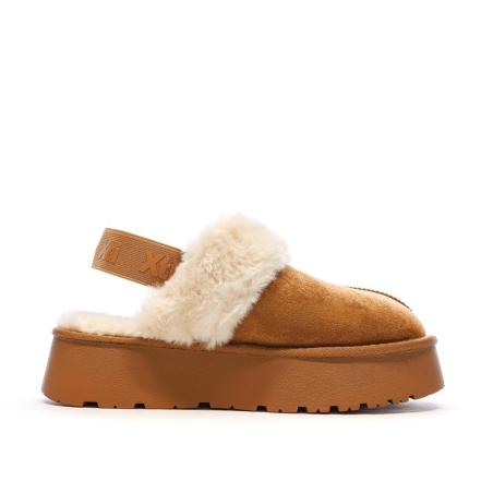 Sabots fourrés à élastique Camel Femme Xti Microfiber