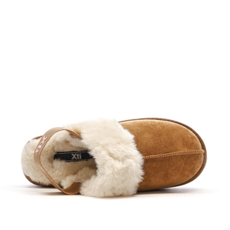 Sabots fourrés à élastique Camel Femme Xti Microfiber
