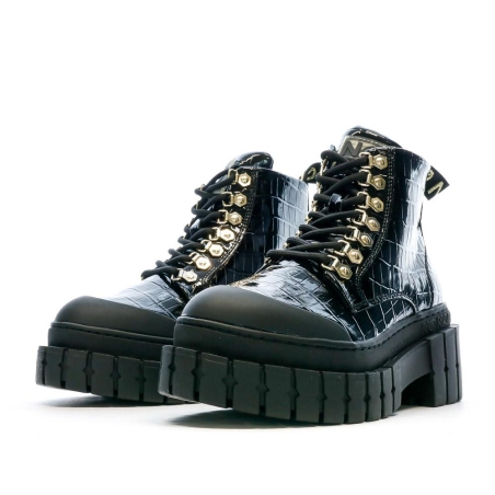 Boots Noir Croco Femme No Name Kross Low