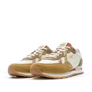 Baskets Écru/Camel Femme Pepe jeans Brit Print